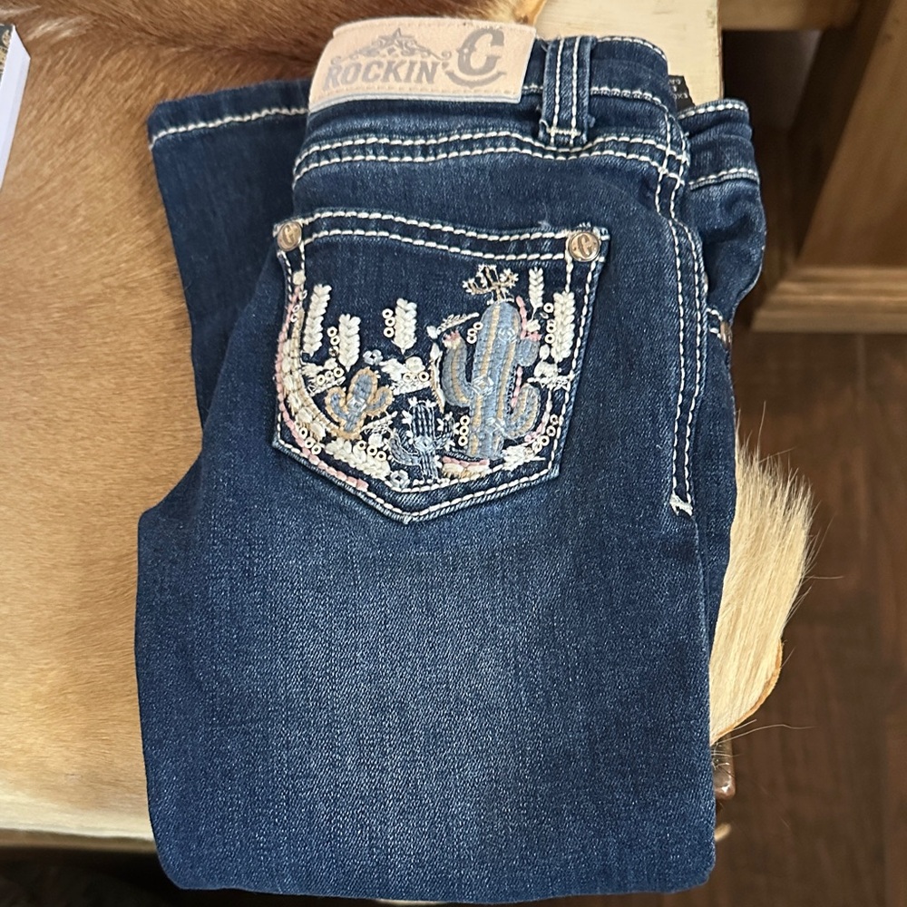 Rockin' C Women's Embroidered Blue Jeans